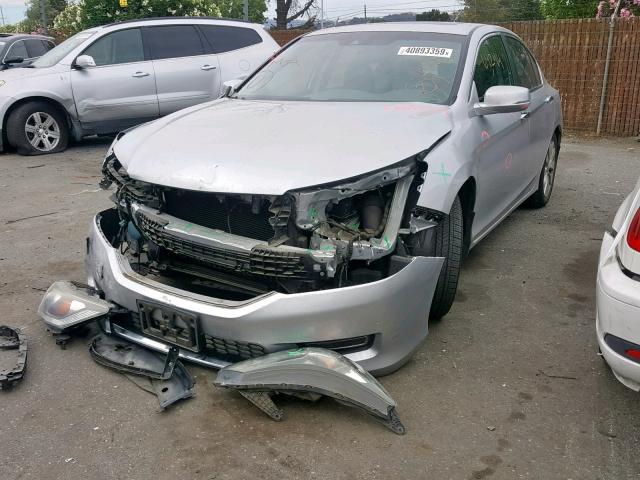 1HGCR2F88DA070925 - 2013 HONDA ACCORD EXL SILVER photo 2