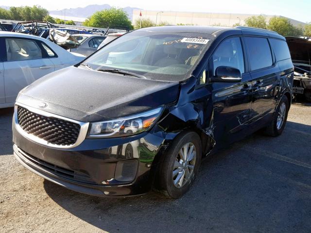 KNDMB5C1XF6069250 - 2015 KIA SEDONA LX BLACK photo 2