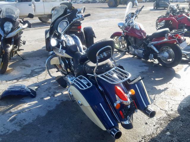 56KTCAAA3F3323381 - 2015 INDIAN MOTORCYCLE CO. CHIEFTAIN BLUE photo 3