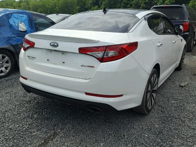 KNAGR4A60B5148523 - 2011 KIA OPTIMA SX WHITE photo 4