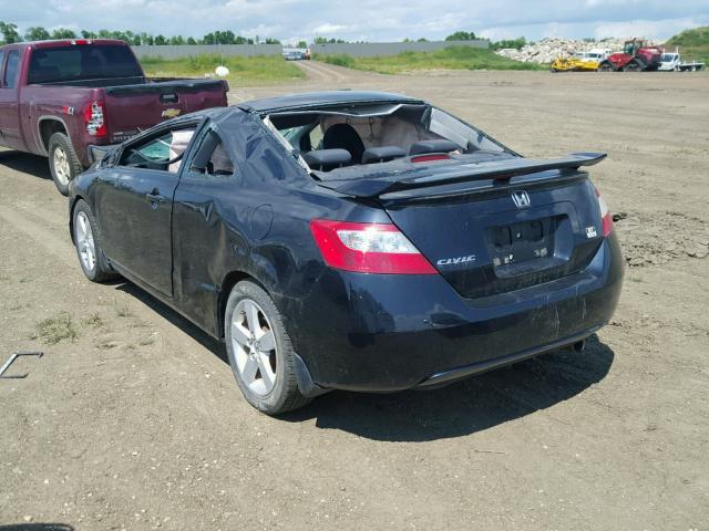 2HGFG11978H009277 - 2008 HONDA CIVIC EXL BLACK photo 3