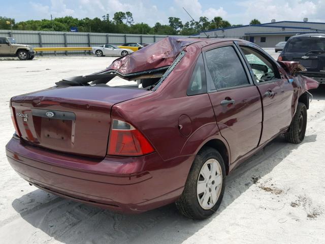 1FAHP34N97W347023 - 2007 FORD FOCUS ZX4 BURGUNDY photo 4