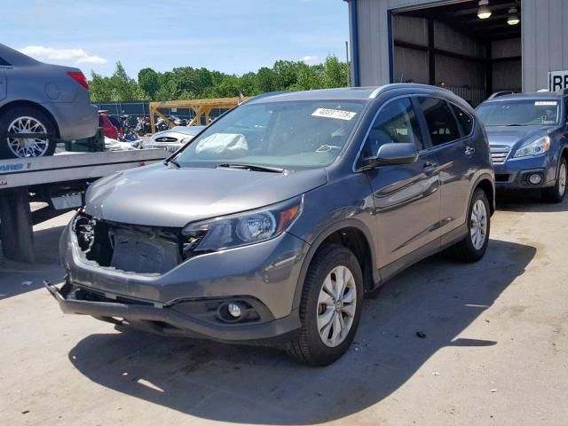 2HKRM4H7XEH709131 - 2014 HONDA CR-V EXL GRAY photo 2