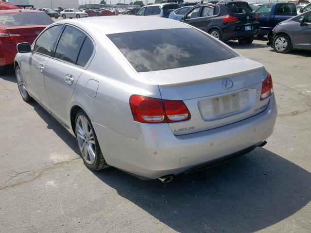 JTHBC96S375001264 - 2007 LEXUS GS 450H SILVER photo 3