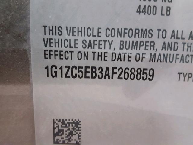 1G1ZC5EB3AF268859 - 2010 CHEVROLET MALIBU 1LT 金色 照片 10