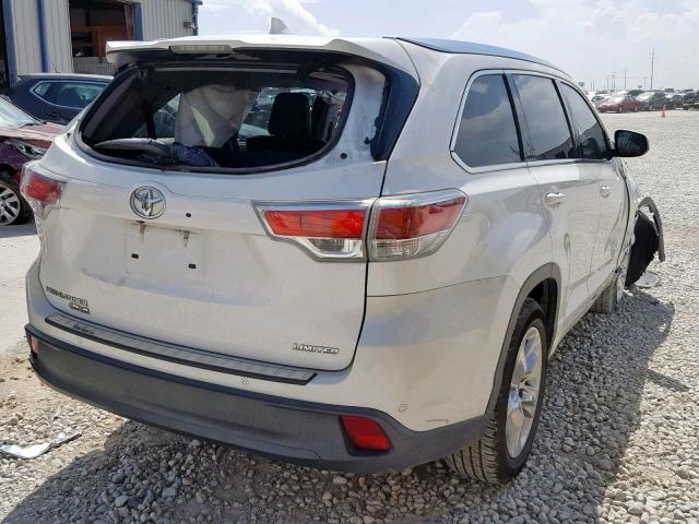 5TDYKRFH3ES005292 - 2014 TOYOTA HIGHLANDER WHITE photo 4