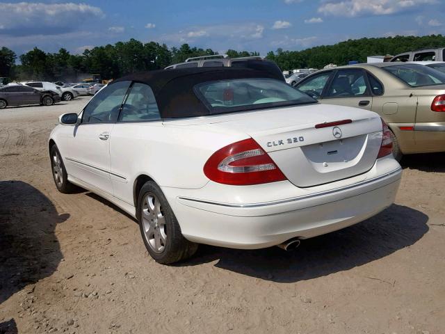 WDBTK65G54T015709 - 2004 MERCEDES-BENZ CLK 320 WHITE photo 3