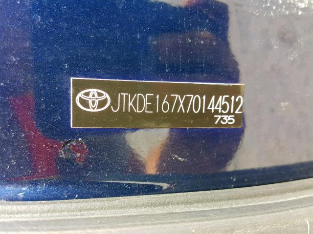 JTKDE167X70144512 - 2007 TOYOTA SCION TC 蓝色 照片 10