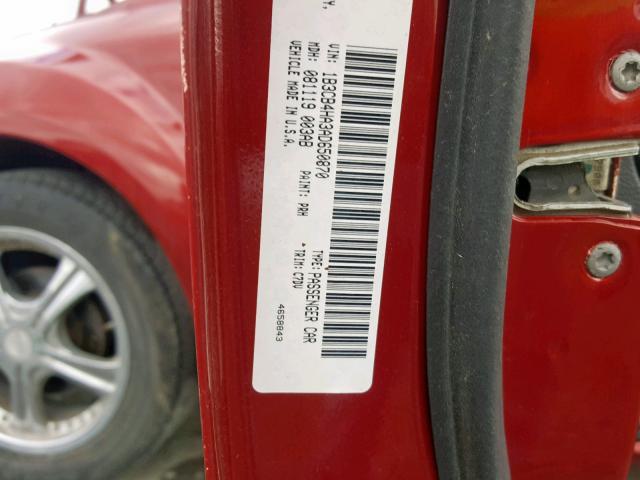 1B3CB4HA3AD650870 - 2010 DODGE CALIBER SX RED photo 10