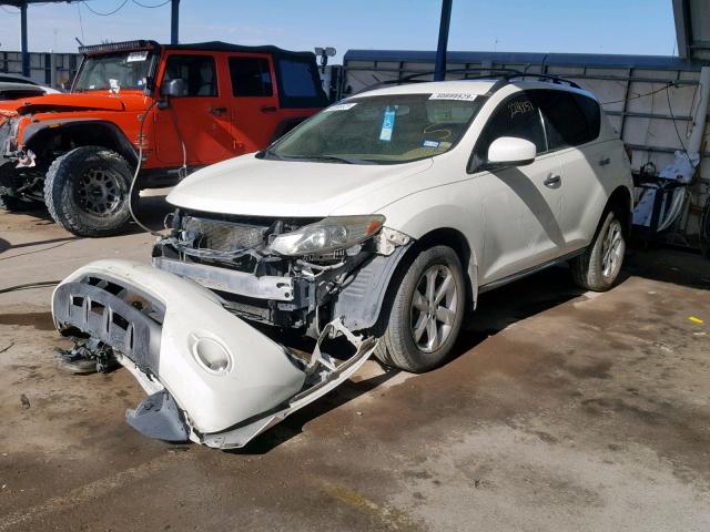 JN8AZ18U09W003244 - 2009 NISSAN MURANO S WHITE photo 2