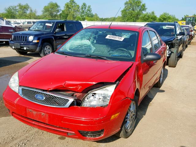 1FAFP34N67W194530 - 2007 FORD FOCUS ZX4 RED photo 2