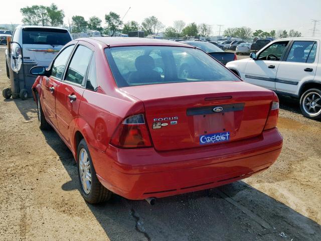 1FAFP34N67W194530 - 2007 FORD FOCUS ZX4 RED photo 3