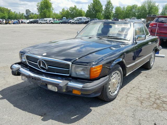 WDBBA48DXHA069075 - 1987 MERCEDES-BENZ 560 SL BLACK photo 2