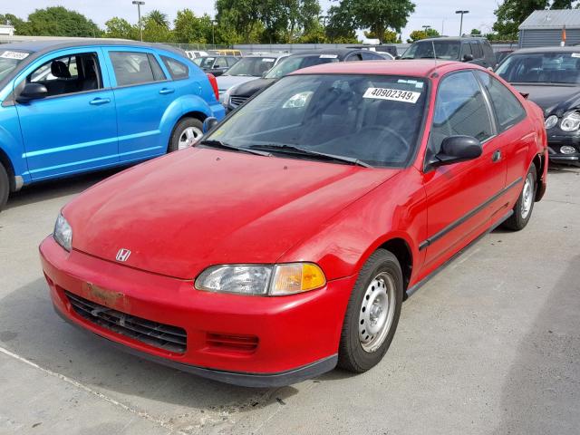 2HGEJ2126SH555386 - 1995 HONDA CIVIC DX RED photo 2