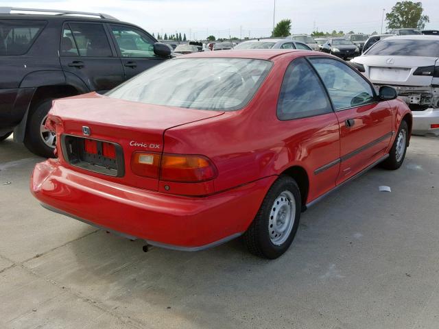 2HGEJ2126SH555386 - 1995 HONDA CIVIC DX RED photo 4