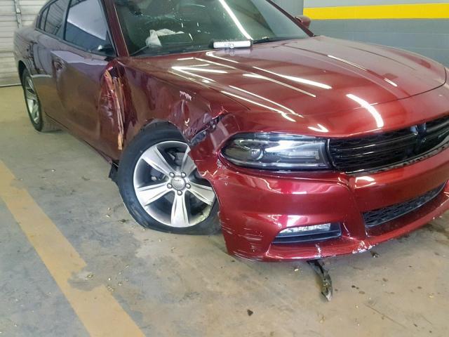 2C3CDXHG0JH175930 - 2018 DODGE CHARGER SX MAROON photo 9