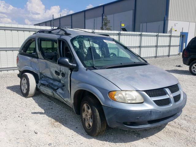 1B4GP25B12B711100 - 2002 DODGE CARAVAN SE BLUE photo 1