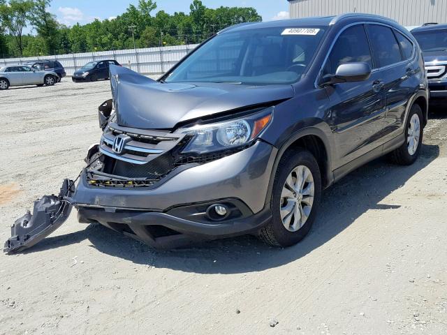 2HKRM4H78DH625260 - 2013 HONDA CR-V EXL GRAY photo 2