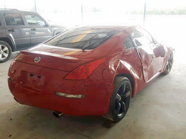 JN1BZ34D47M505252 - 2007 NISSAN 350Z COUPE RED photo 4