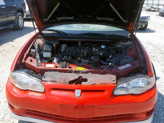 2G1WX15K119255102 - 2001 CHEVROLET MONTE CARL RED photo 7