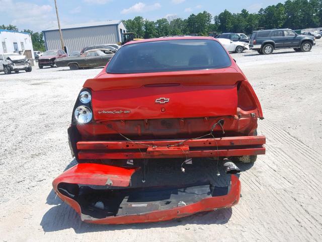 2G1WX15K119255102 - 2001 CHEVROLET MONTE CARL RED photo 9