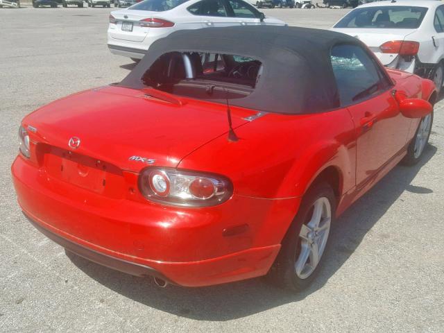 JM1NC25F070124673 - 2007 MAZDA MX-5 MIATA RED photo 4