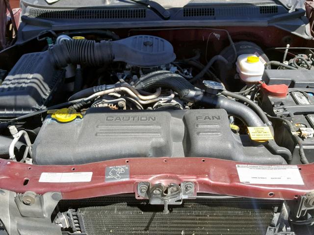 1B7GG2AZ11S159523 - 2001 DODGE DAKOTA QUA MAROON photo 7