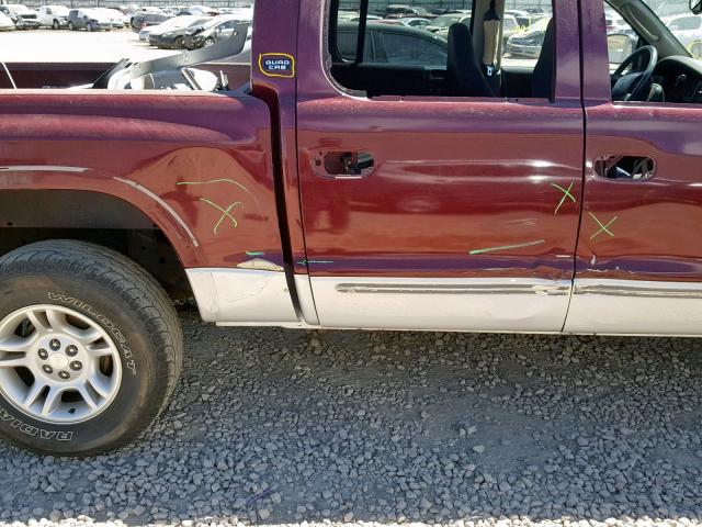 1B7GG2AZ11S159523 - 2001 DODGE DAKOTA QUA MAROON photo 9