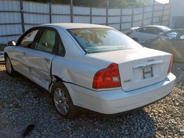 YV1TS592351390709 - 2005 VOLVO S80 2.5T WHITE photo 3