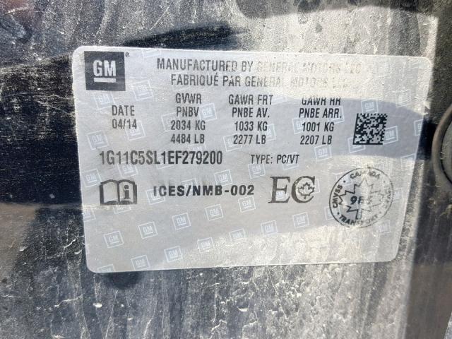 1G11C5SL1EF279200 - 2014 CHEVROLET MALIBU 1LT 黑色 照片 10