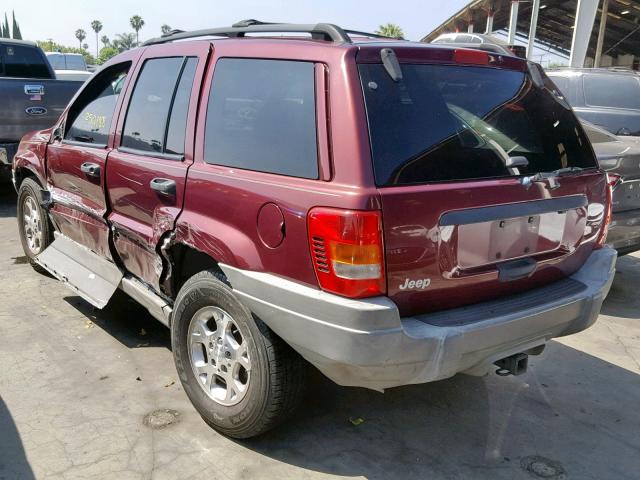 1J4G258S8XC798889 - 1999 JEEP GRAND CHER BURGUNDY photo 3