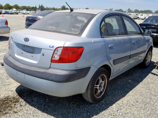 KNADE123166105116 - 2006 KIA RIO BLUE photo 4