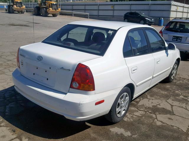 KMHCG45C55U658377 - 2005 HYUNDAI ACCENT GL WHITE photo 4