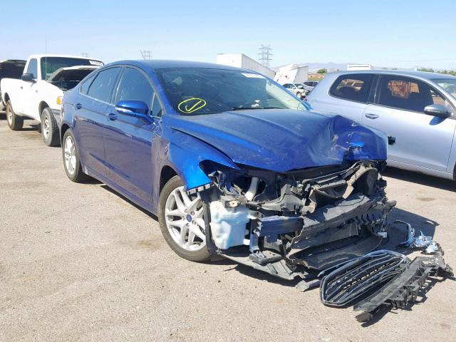 3FA6P0H7XER377679 - 2014 FORD FUSION SE BLUE photo 1