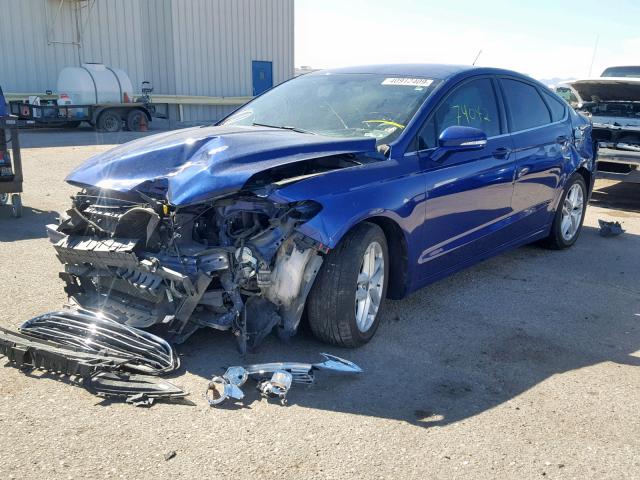 3FA6P0H7XER377679 - 2014 FORD FUSION SE BLUE photo 2