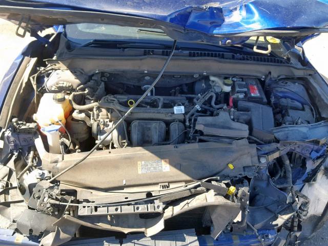 3FA6P0H7XER377679 - 2014 FORD FUSION SE BLUE photo 7