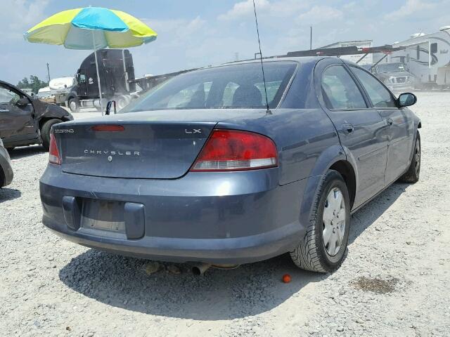 1C3EL46XX2N350643 - 2002 CHRYSLER SEBRING LX BLUE photo 4