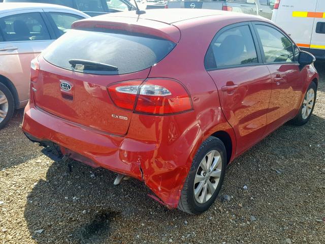 KNADN5A33C6031475 - 2012 KIA RIO EX RED photo 4