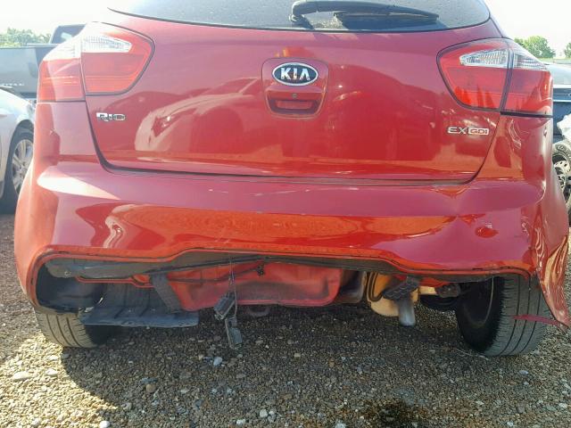 KNADN5A33C6031475 - 2012 KIA RIO EX RED photo 9