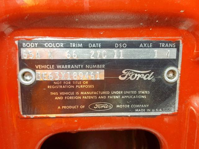 3E63X189461 - 1963 FORD GALAXY RED photo 10