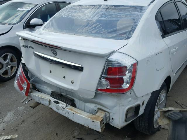 3N1AB6AP3CL668995 - 2012 NISSAN SENTRA 2.0 WHITE photo 9