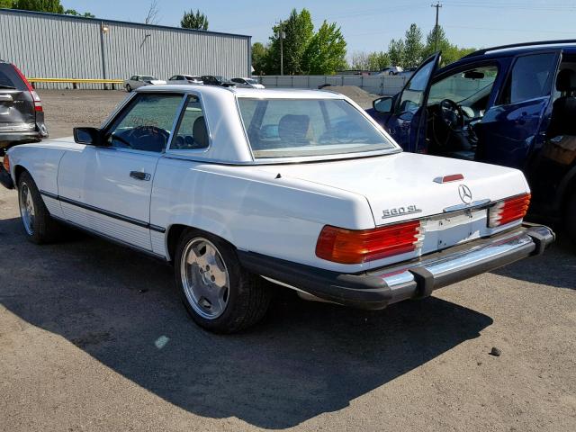 WDBBA48D3KA101727 - 1989 MERCEDES-BENZ 560 SL WHITE photo 3