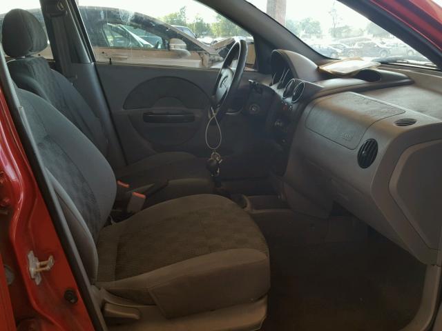 KL1TD52625B304465 - 2005 CHEVROLET AVEO BASE Qırmızı foto 5