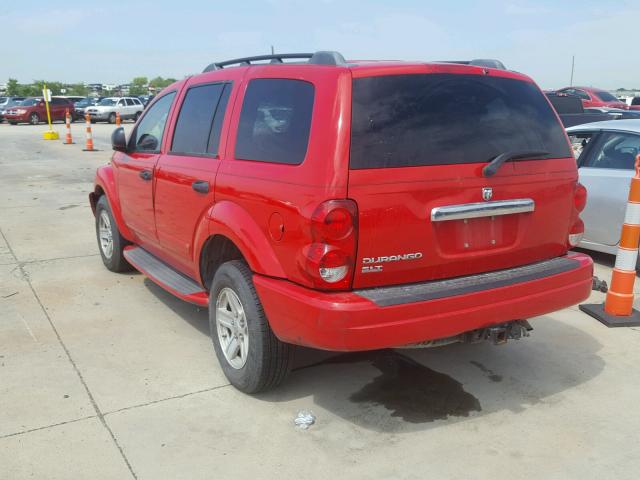 1D4HB48N25F548920 - 2005 DODGE DURANGO SL RED photo 3