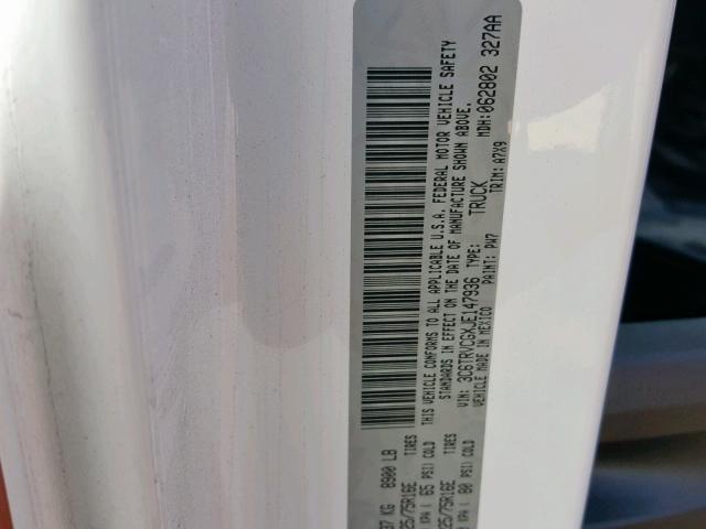 3C6TRVCGXJE147936 - 2018 RAM PROMASTER 蓝色 照片 10