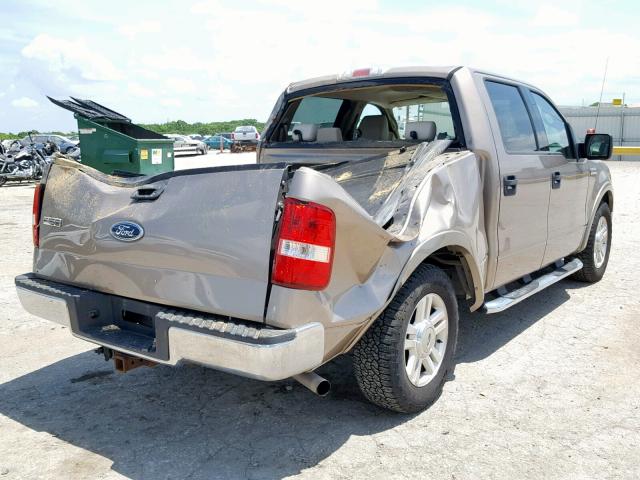 1FTPW12534KC04183 - 2004 FORD F150 CREW TAN photo 4