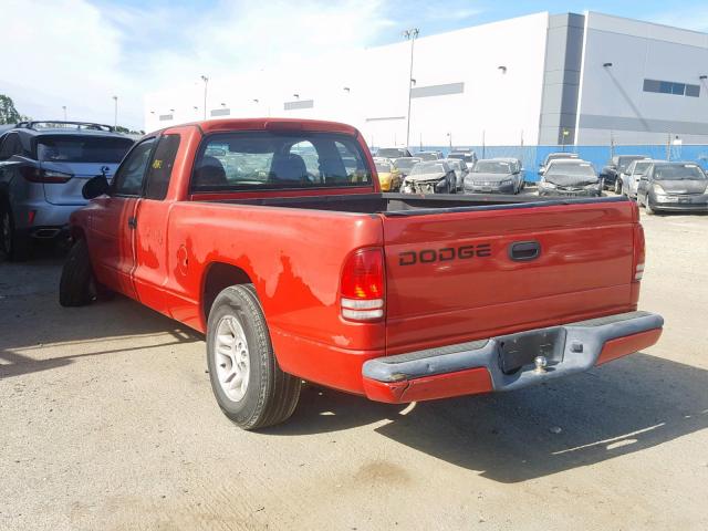 1B7GL22X11S233502 - 2001 DODGE DAKOTA RED photo 3