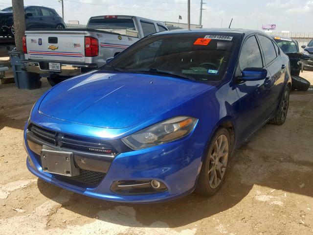 1C3CDFBB1ED677419 - 2014 DODGE DART SXT BLUE photo 2