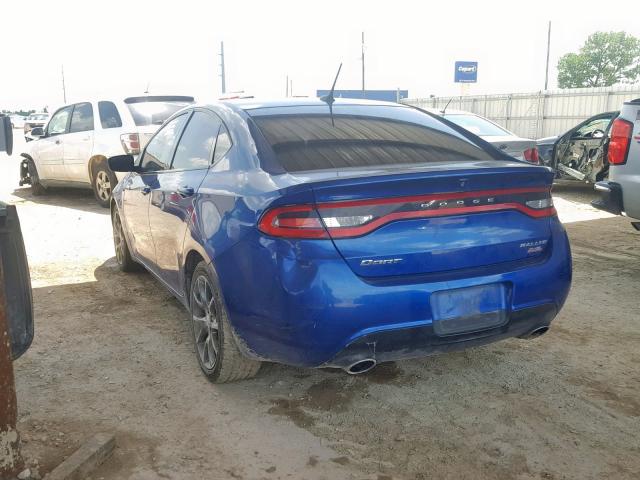 1C3CDFBB1ED677419 - 2014 DODGE DART SXT BLUE photo 3