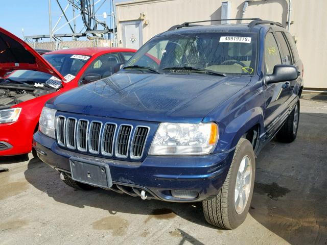 1J4GW58N91C624366 - 2001 JEEP GRAND CHER BLUE photo 2